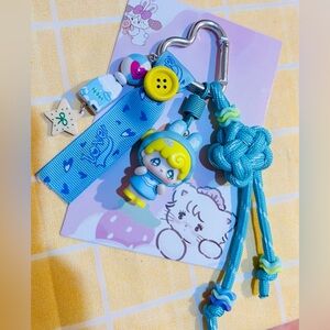 Cute Girl Blue Character Keychain Charm